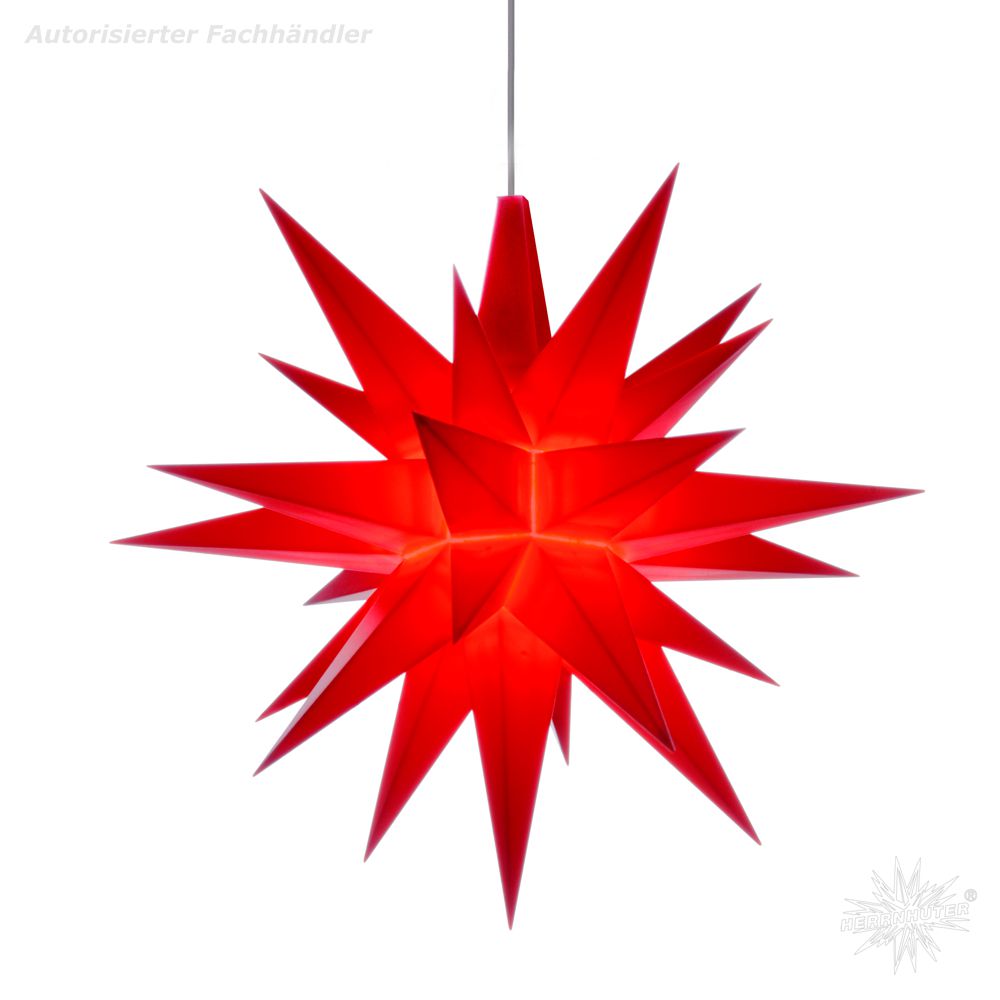 Artikel Bild: Ministern mit LED - rot - Herrnhuter Stern 13 cm