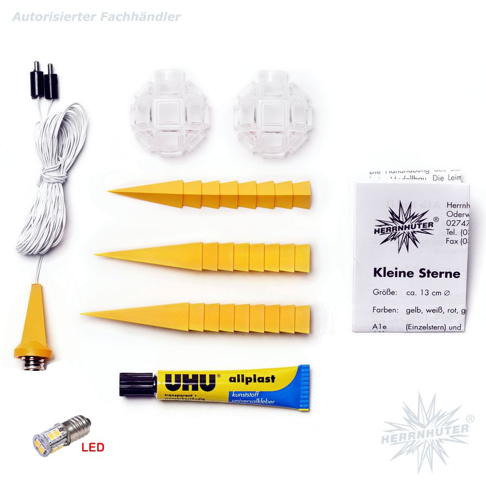 Bastelstern mit LED - gelb - Herrnhuter Stern 13 cm - 461 - 189 - 1 - 2