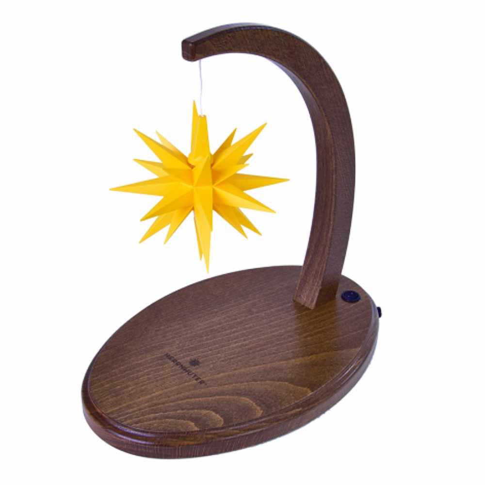 Herrnhuter Sternenbogen Nussbaum mit gelben Stern