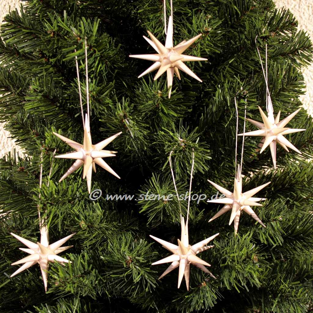 Kleine Holzsterne, 6- teilig 7 cm natur