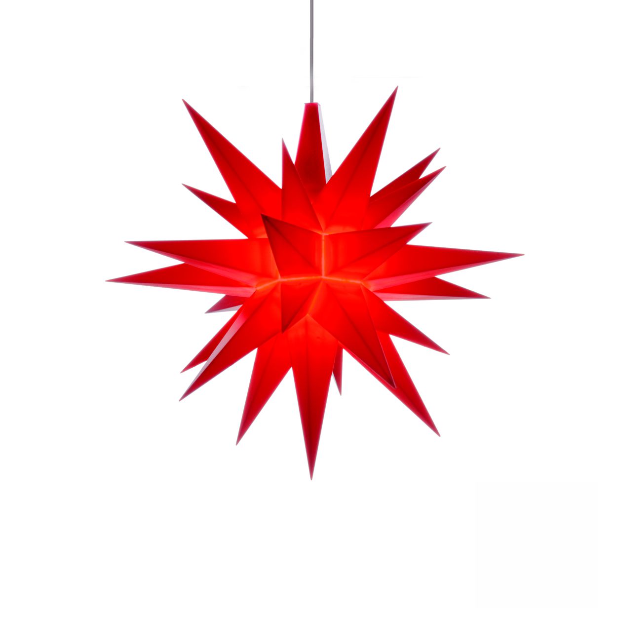 Ministern mit LED - rot - Herrnhuter Stern 13 cm