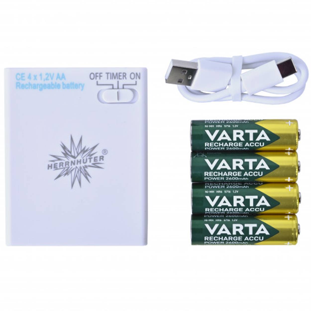 Akku-Batteriehalter mit Timer für 1 Herrnhuter LED-Ministern