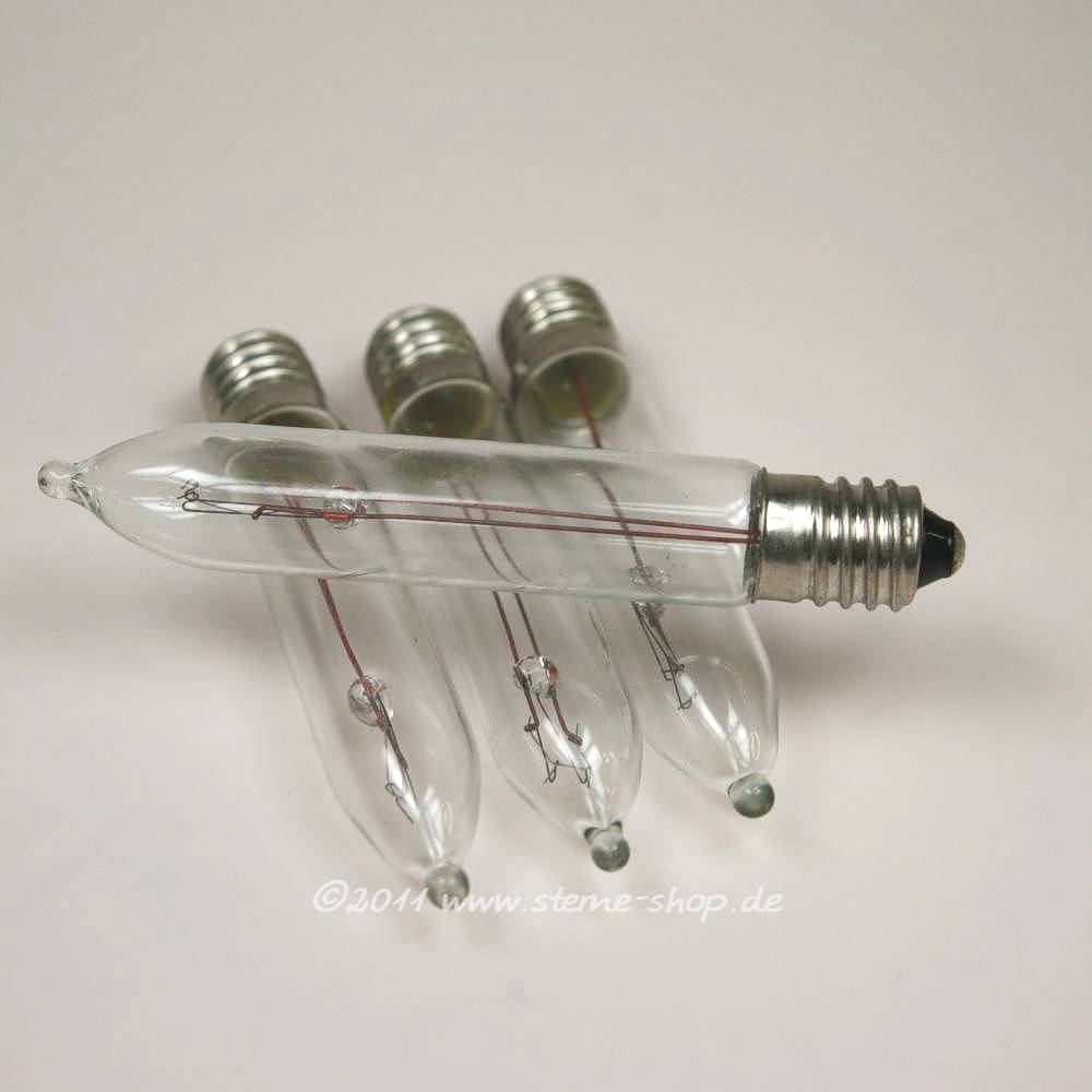 23 Volt unbeschichtetes Leuchtmittel (Kleinschaftkerze) für Sternenkette - Herrnhuter Stern