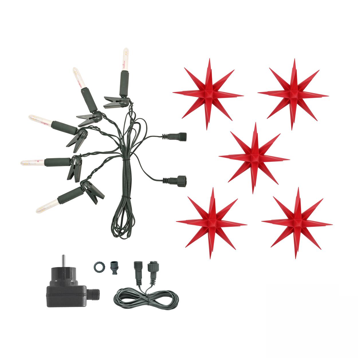 Sternenkette - Kurzkette/Erweiterung 5 Sterne - rot - 13 cm Herrnhuter Sterne