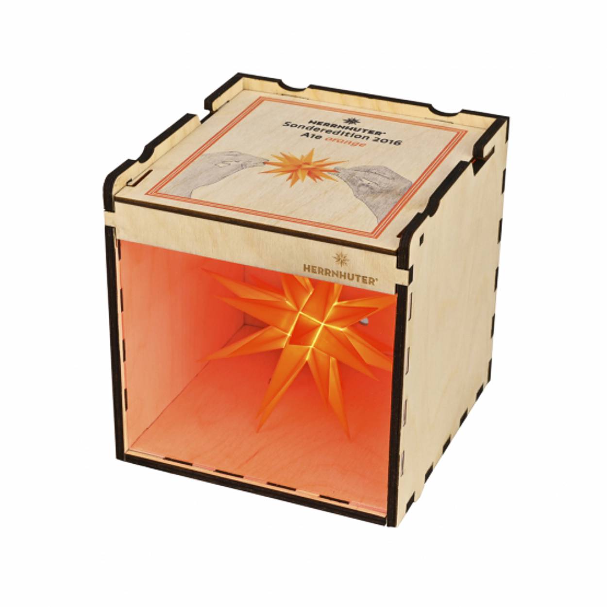 Präsentations und Sammelbox für Sonderedition 2016 / orange - Herrnhuter Sterne 13 cm