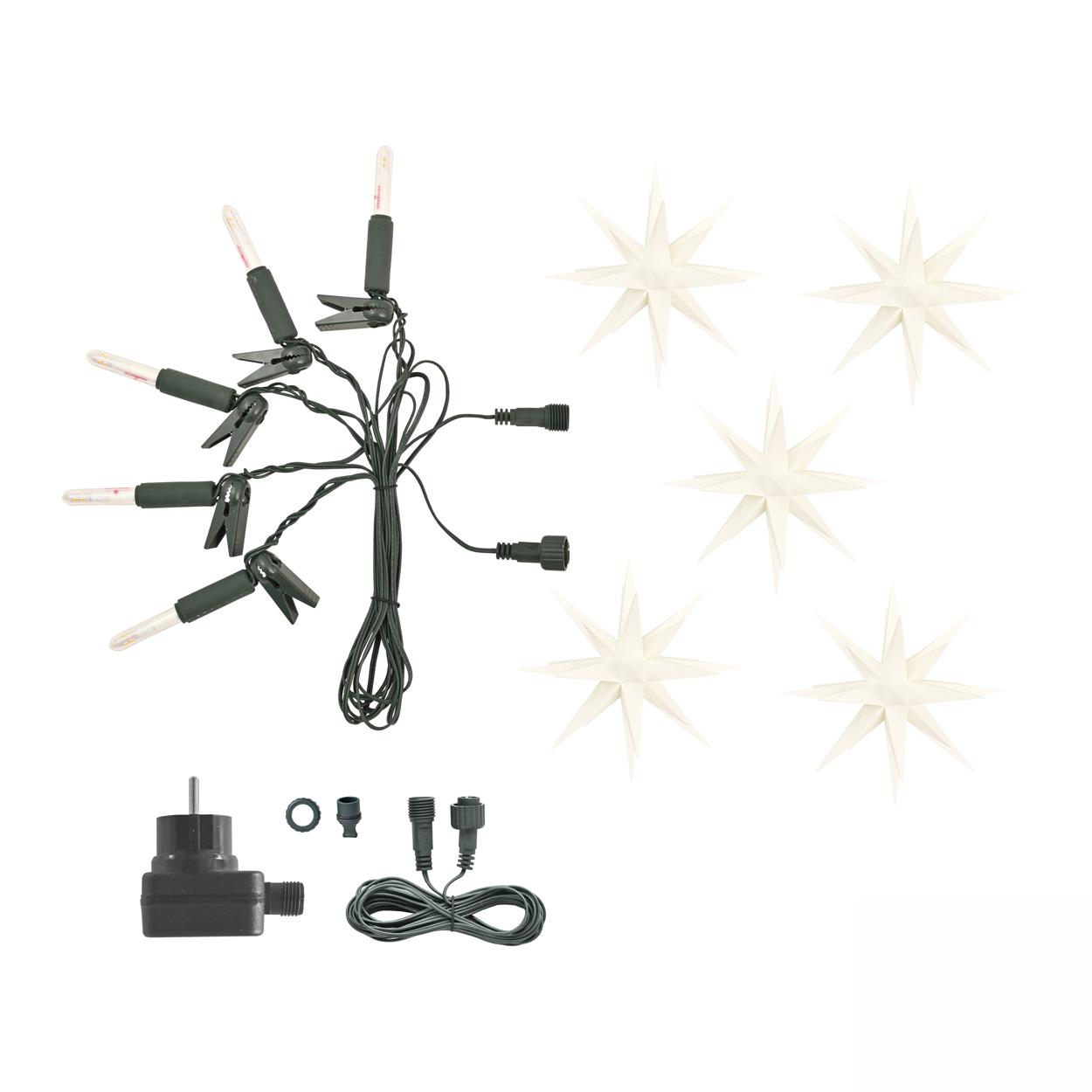 Sternenkette - Kurzkette/Erweiterung 5 Sterne - weiß - 13 cm Herrnhuter Sterne