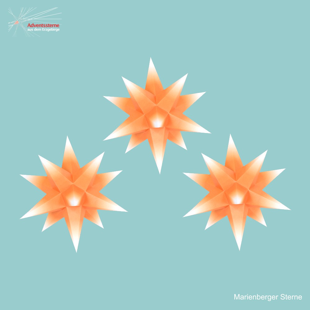 3 Ministerne oranger Kern mit weissen Spitzen 16 cm mit Netzteil