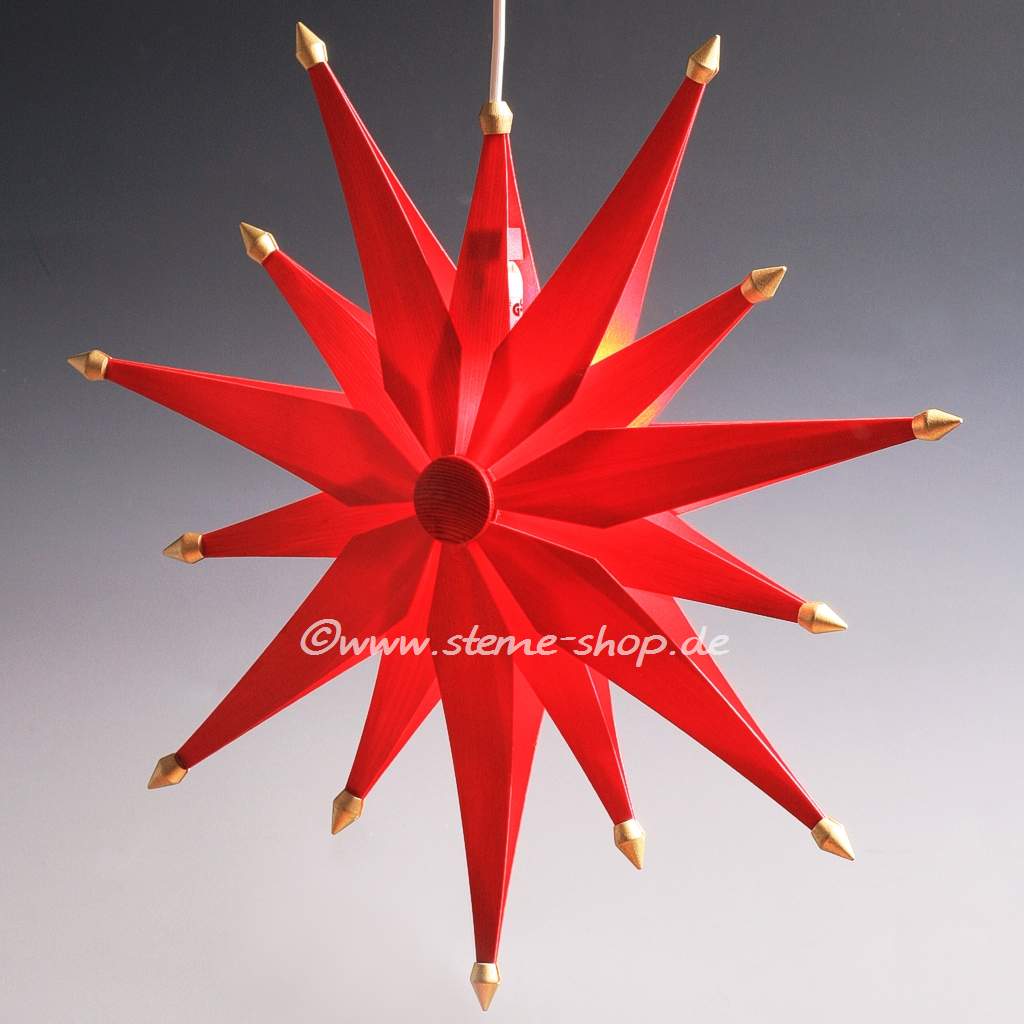 Holzstern 48 cm rot