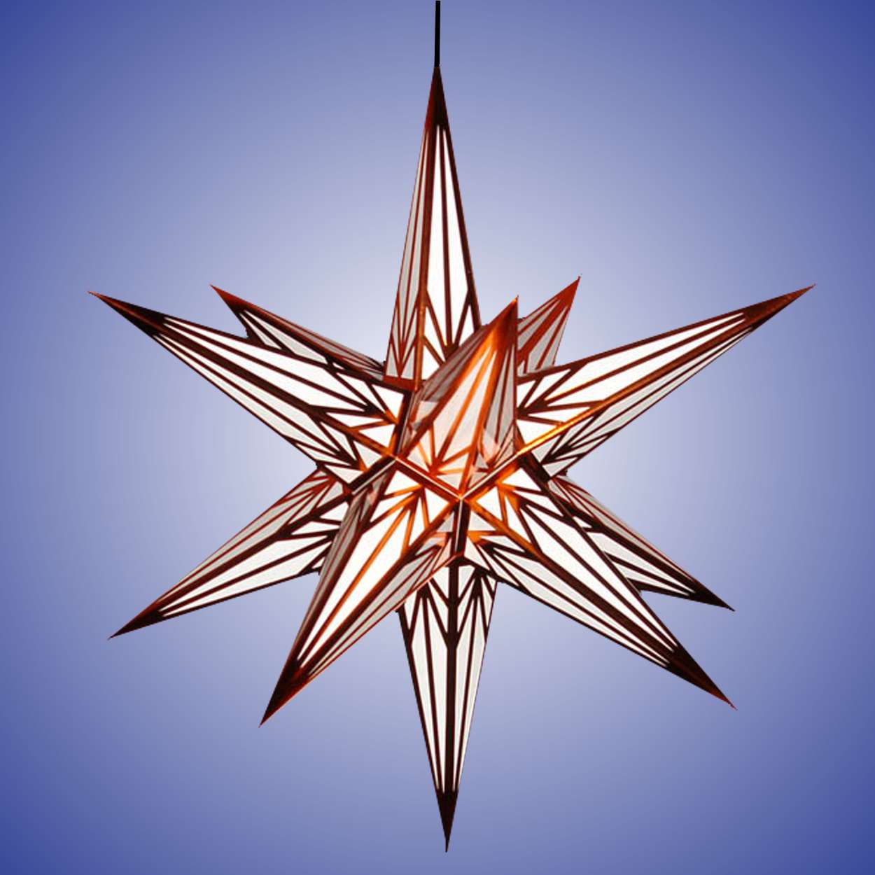 Haßlauer Weihnachtsstern weiß mit kupfer - für Außen 75 cm