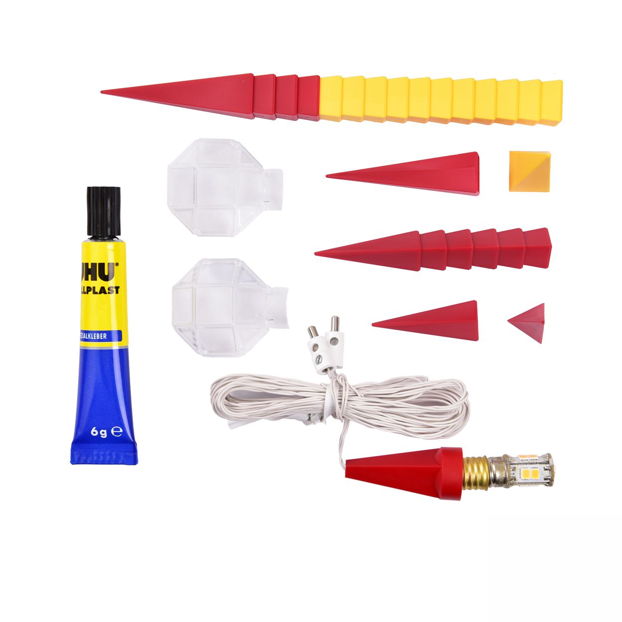 Bastelstern mit LED - gelb/rot - Herrnhuter Stern 13 cm