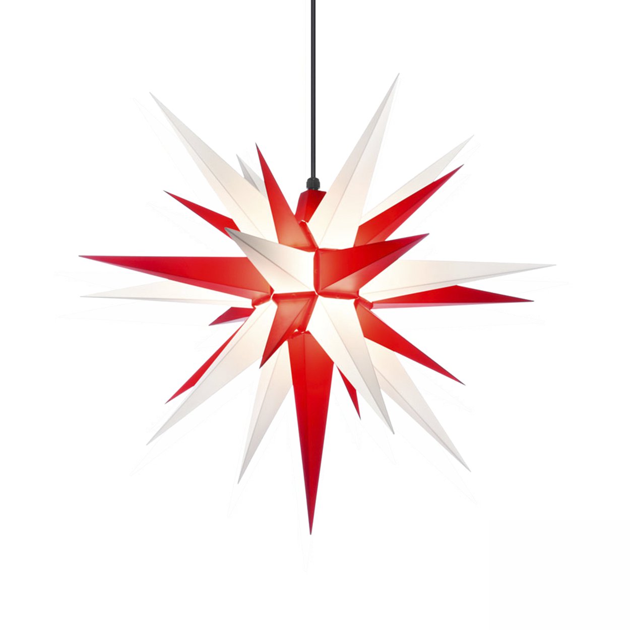 Außenstern 68 cm - weiß/rot - Herrnhuter Stern aus Kunststoff