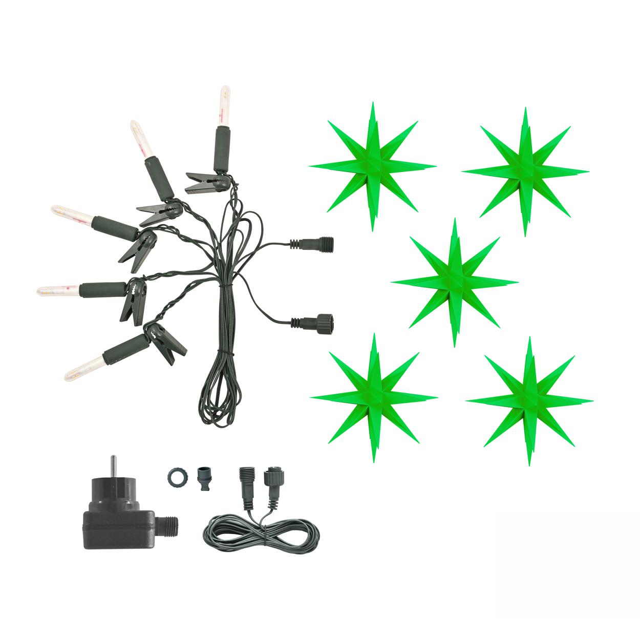 Sternenkette - Kurzkette/Erweiterung 5 Sterne - grün - 13 cm Herrnhuter Sterne