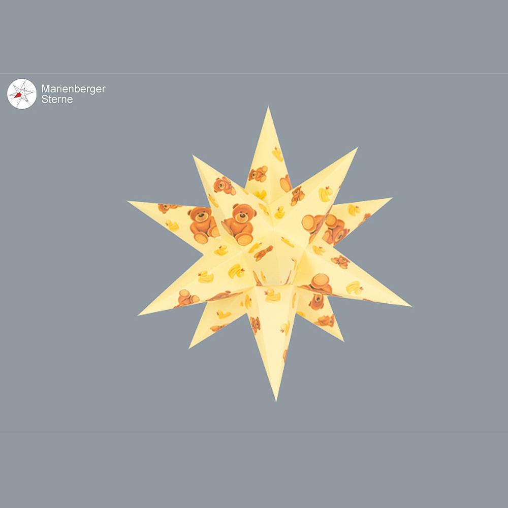 Motivstern gelb Teddy mit Ente 16 cm ohne Beleuchtung