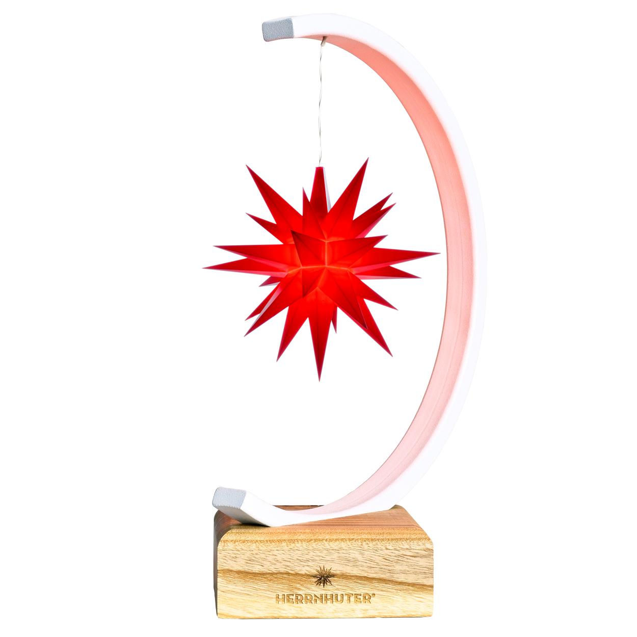 Herrnhuter Metallbogen weiß mit roten Stern