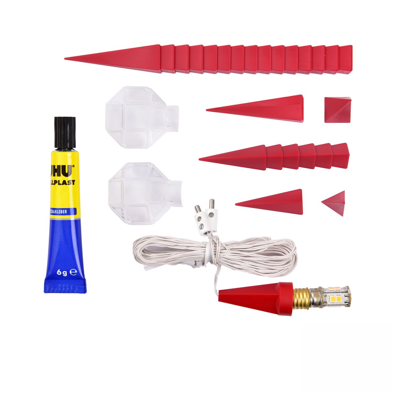 Bastelstern mit LED - rot - Herrnhuter Stern 13 cm