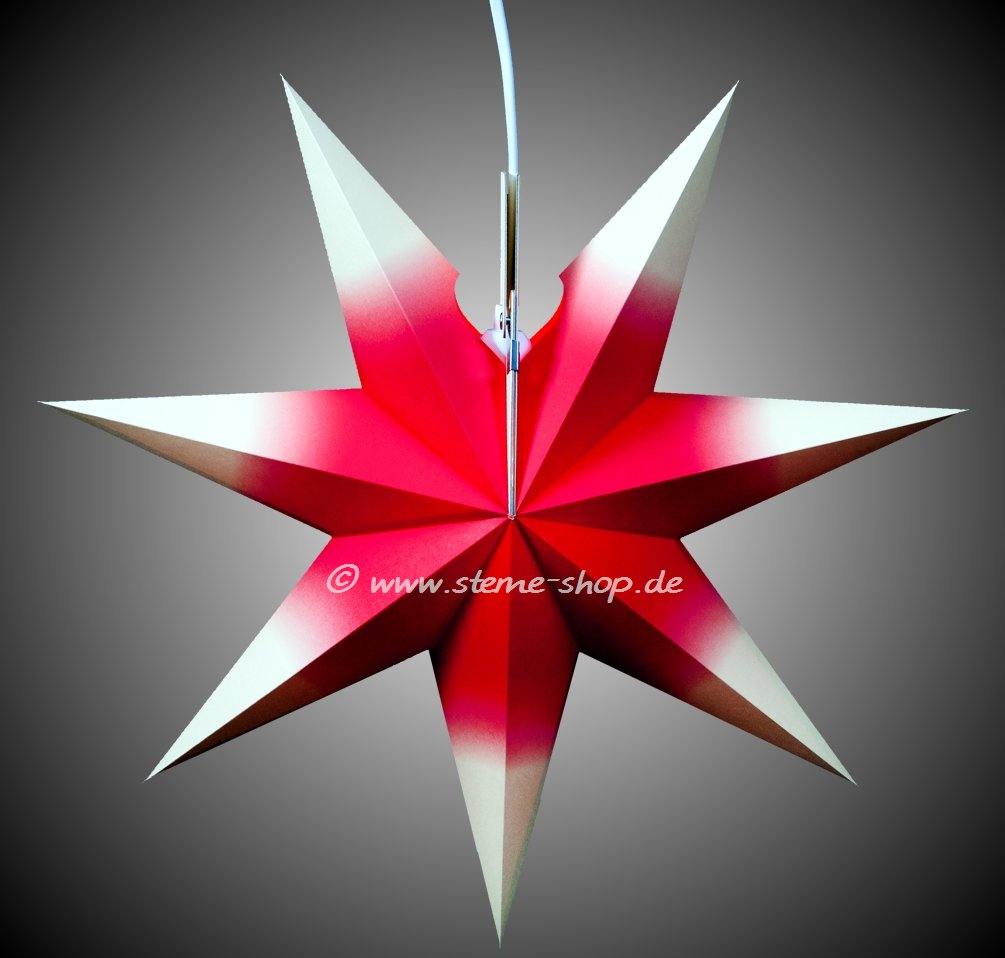 Erzgebirgischer Fensterstern rot-weiß, klein - ohne Beleuchtung
