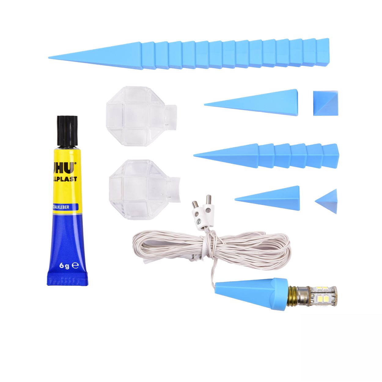 Bastelstern mit LED - blau - Herrnhuter Stern 13 cm