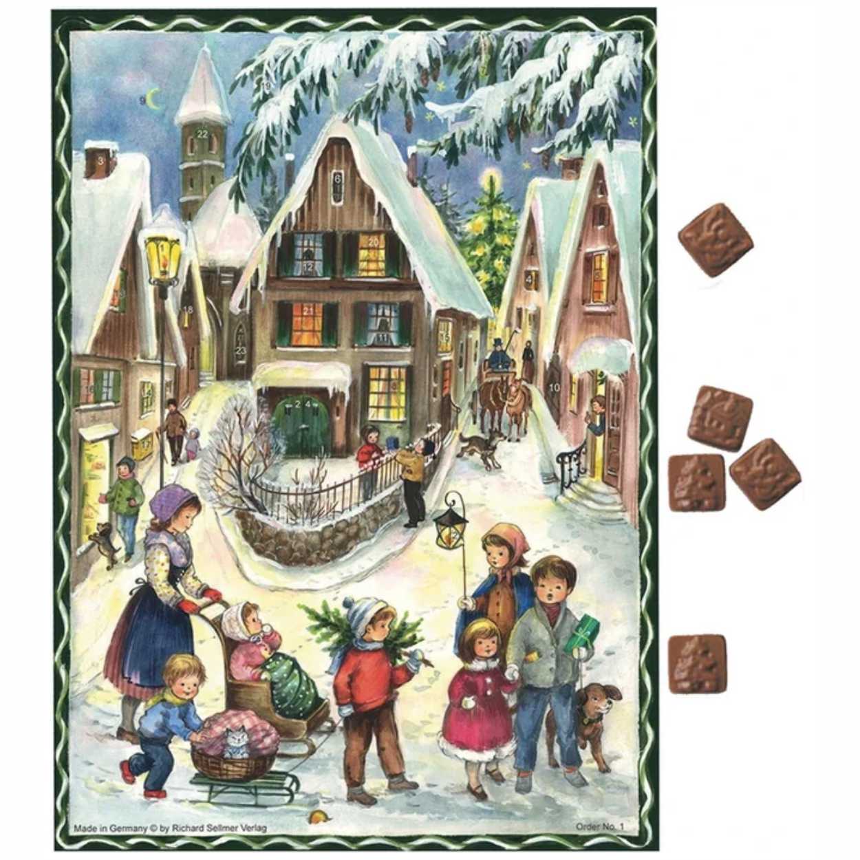 Adventskalender-Schoko - Weihnachten im Dorf