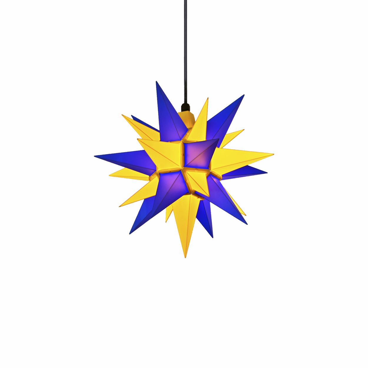 Außenstern 40 cm - blau/gelb Oberlausitzer Edition - Herrnhuter Stern aus Kunststoff