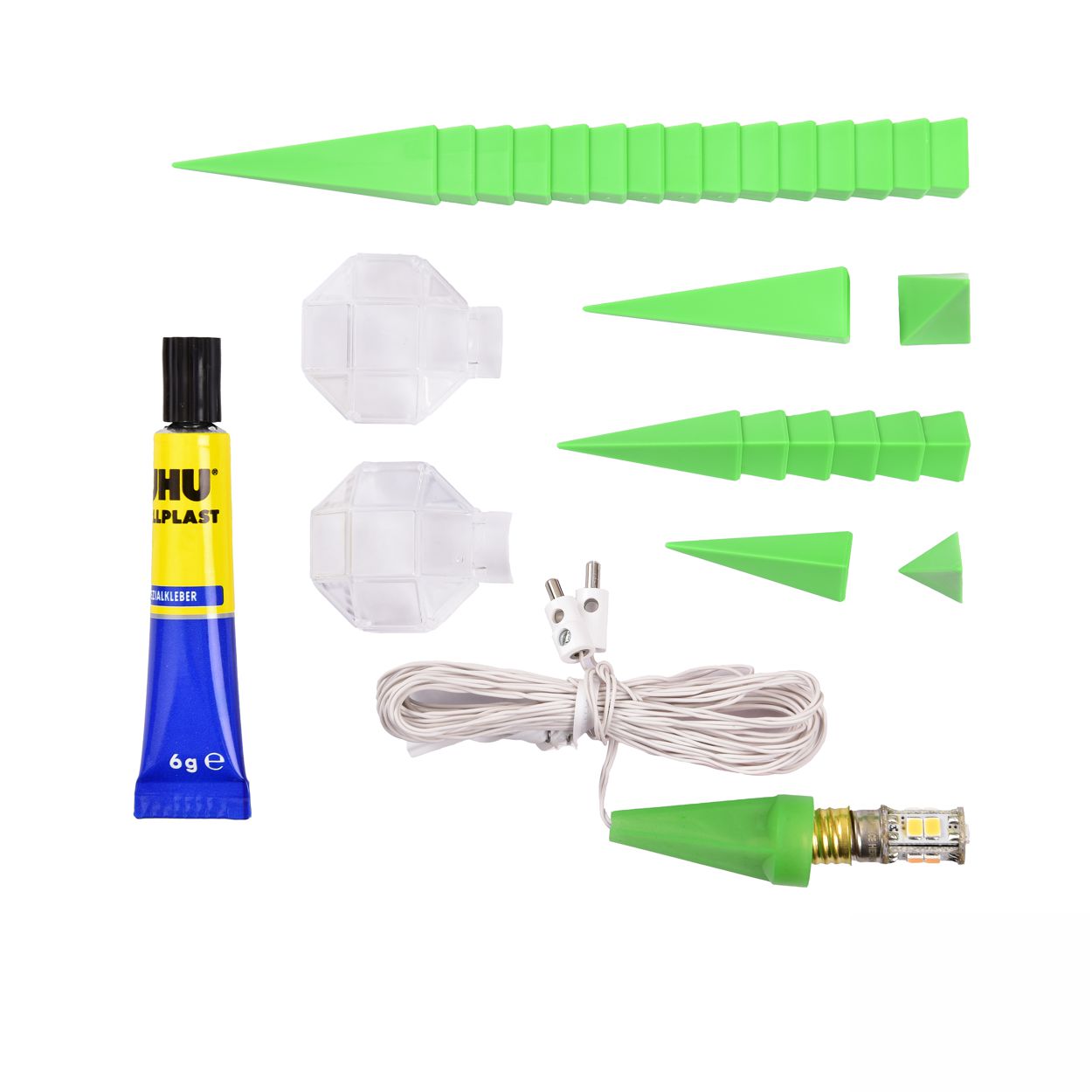 Bastelstern mit LED - grün - Herrnhuter Stern 13 cm