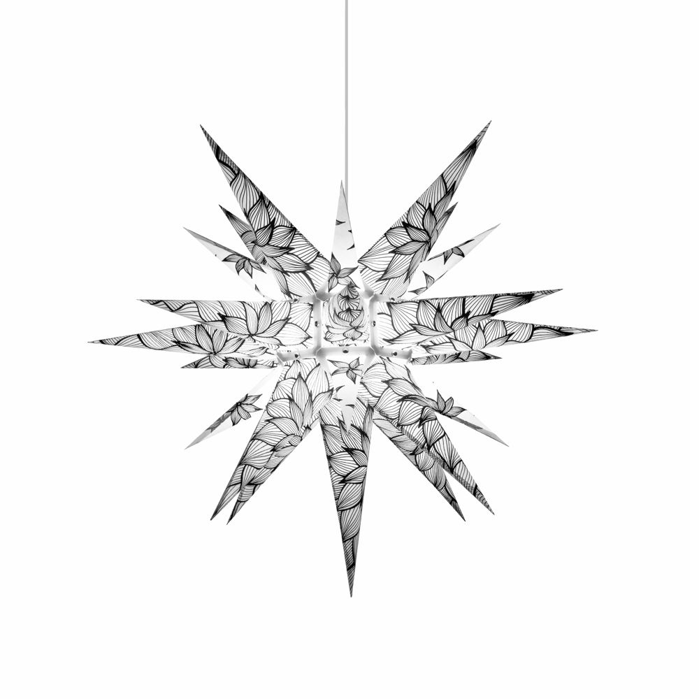 Herrnhuter Papierstern 60 cm - Grafische Dahlie inkl. Beleuchtung