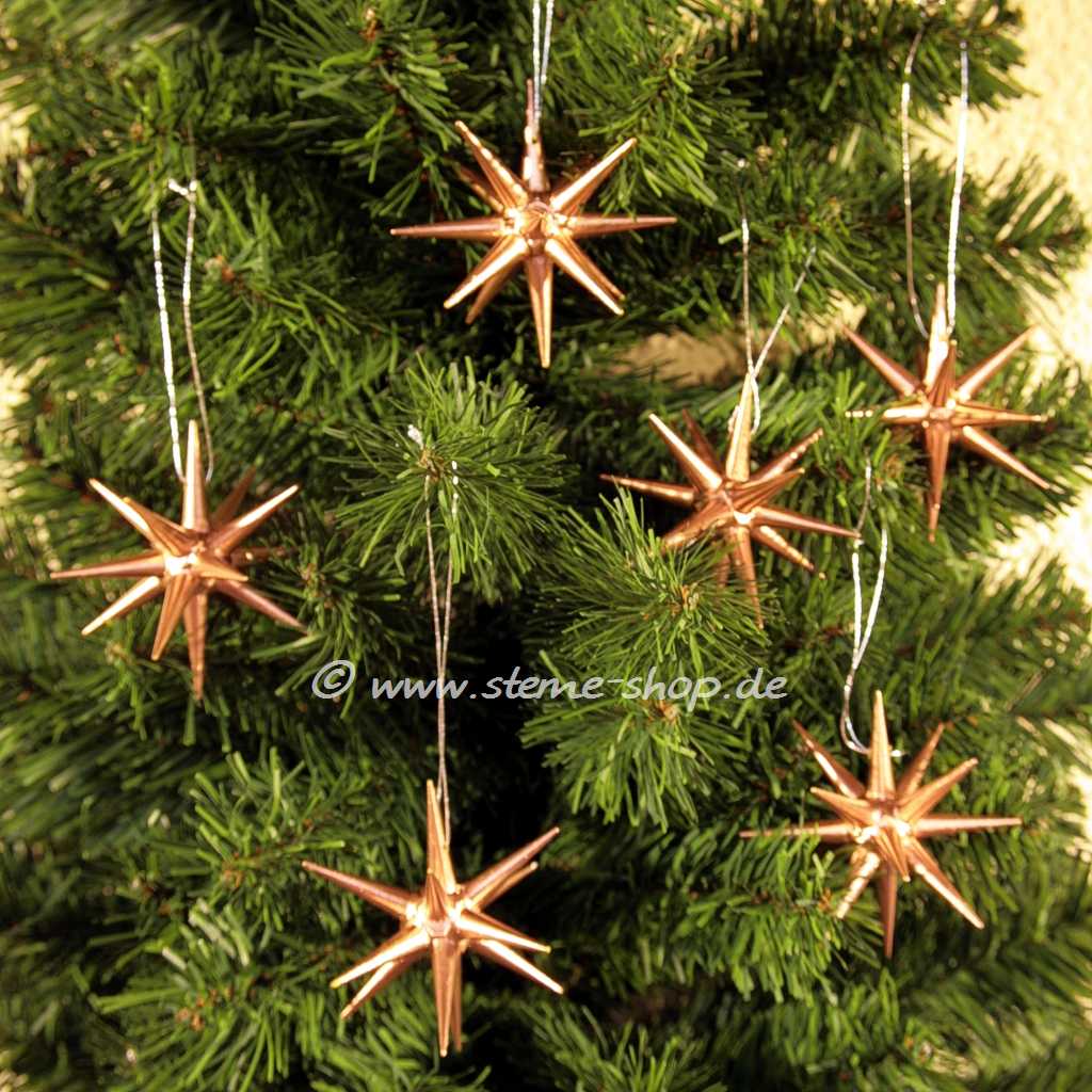 Kleine Holzsterne, 6- teilig 7 cm kupfer