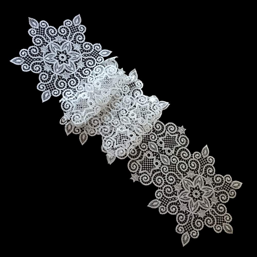 Tischband 24 x 147 cm - Sternenmotiv - Plauener Spitze