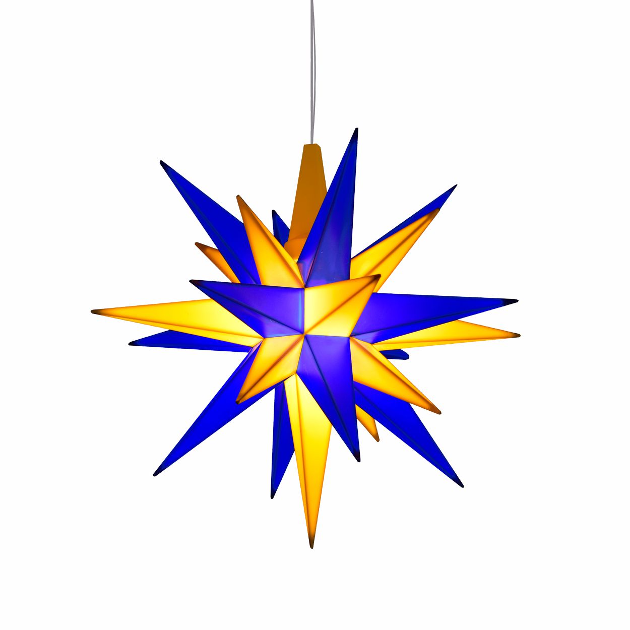 Ministern - blau/gelb - Herrnhuter Stern 13 cm - Edition Oberlausitz