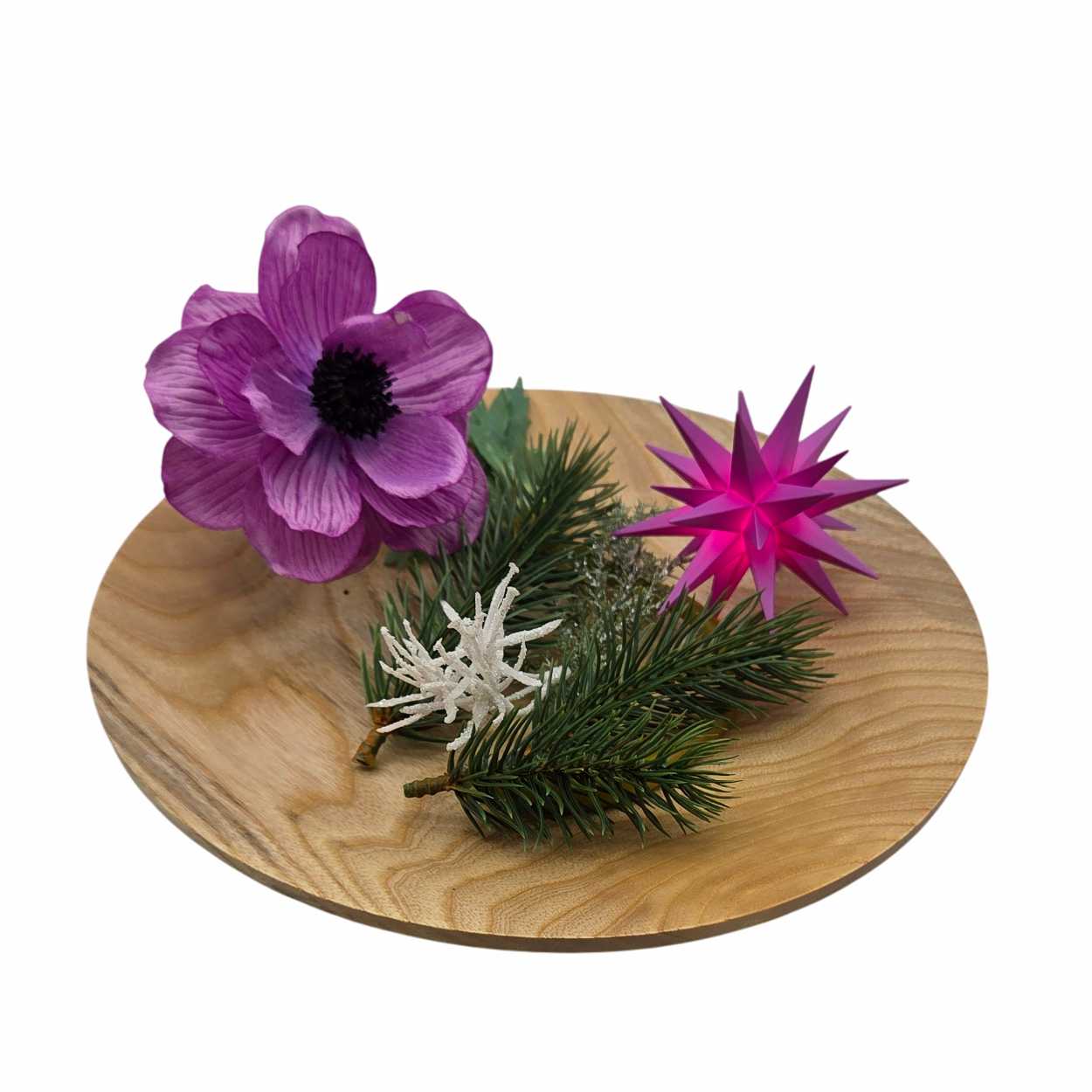 Miniaturstern mit LED 8 cm dekoriert - violett - Herrnhuter Stern