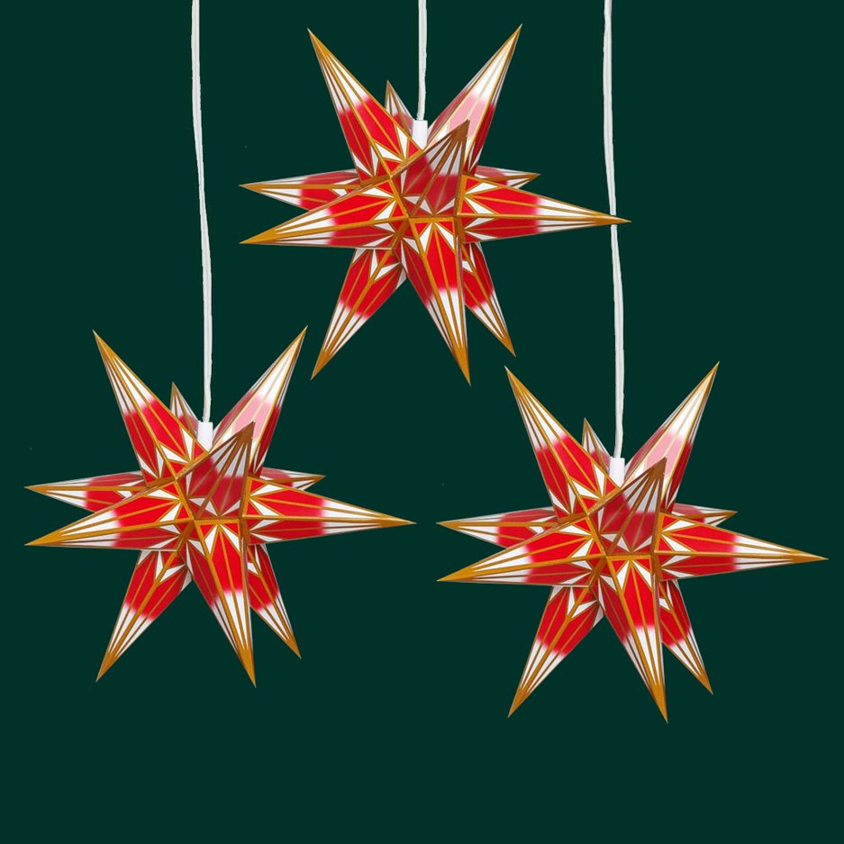 3er Set kleine Haßlauer Weihnachtssterne