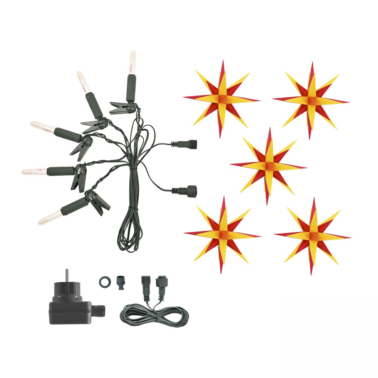 Sternenkette - Kurzkette/Erweiterung 5 Sterne - gelb/rot - 13 cm Herrnhuter Sterne