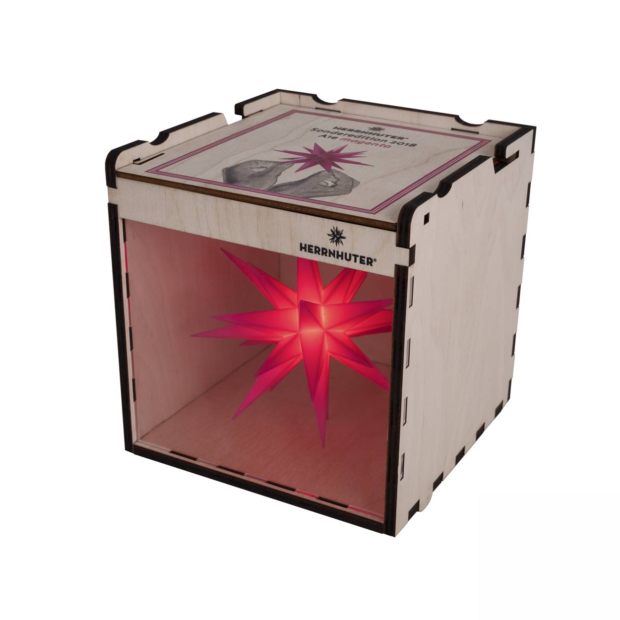 Präsentations und Sammelbox für Sonderedition 2018 / magneta - Herrnhuter Sterne 13 cm