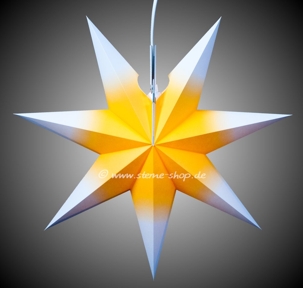Erzgebirgischer Fensterstern gelb-weiß, klein - ohne Beleuchtung
