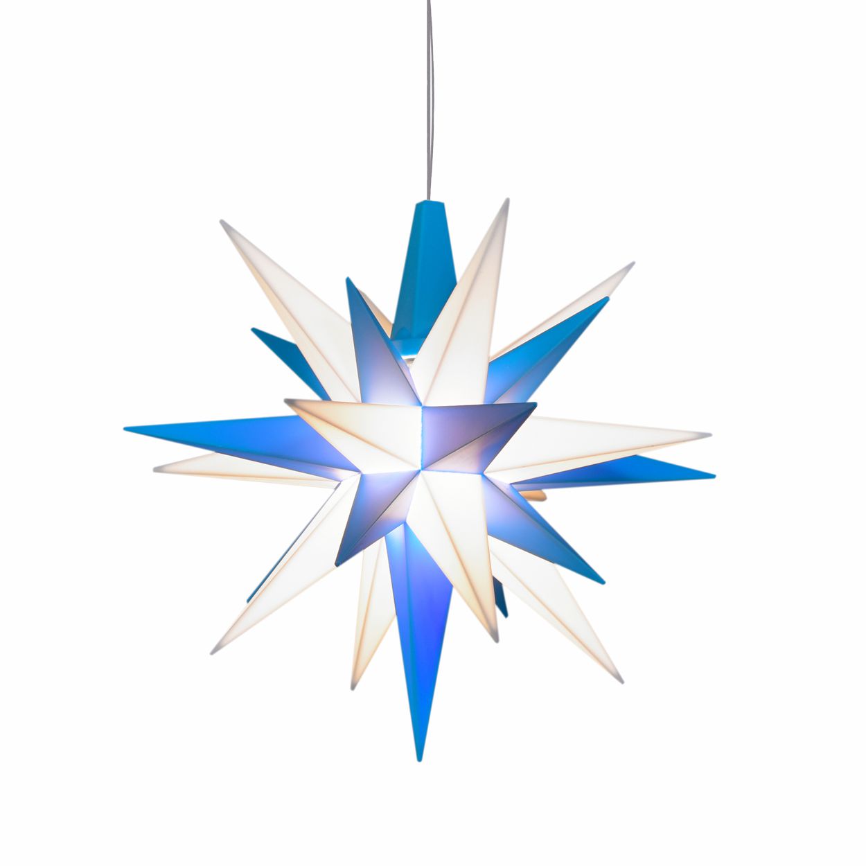 Ministern mit LED - weiß/blau - Herrnhuter Stern 13 cm