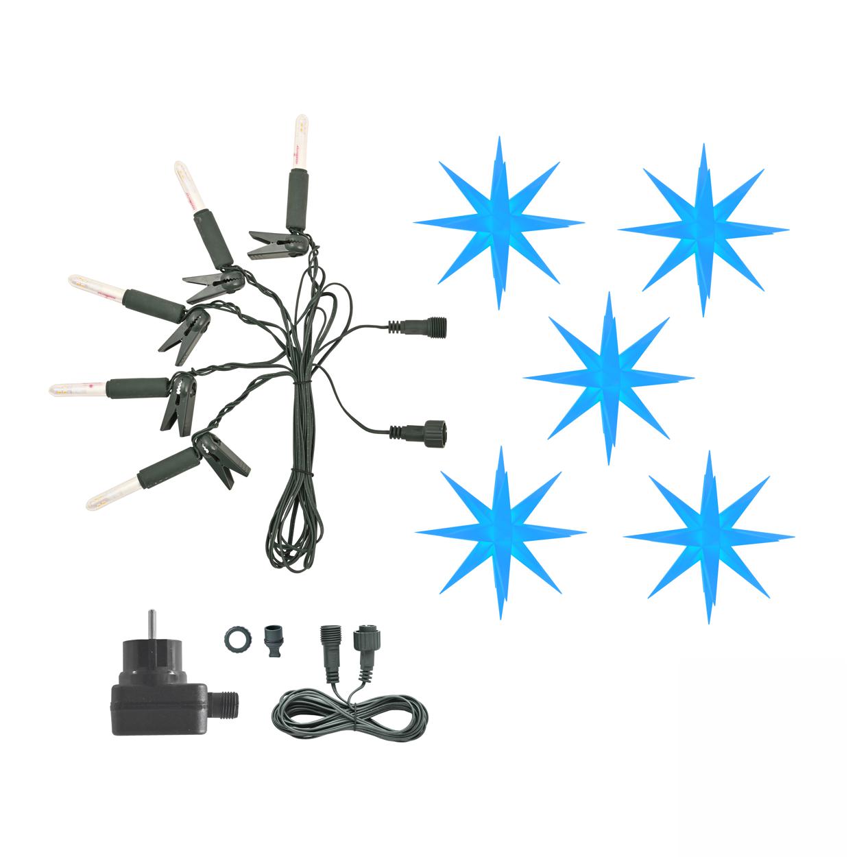 Sternenkette - Kurzkette/Erweiterung 5 Sterne - blau - 13 cm Herrnhuter Sterne