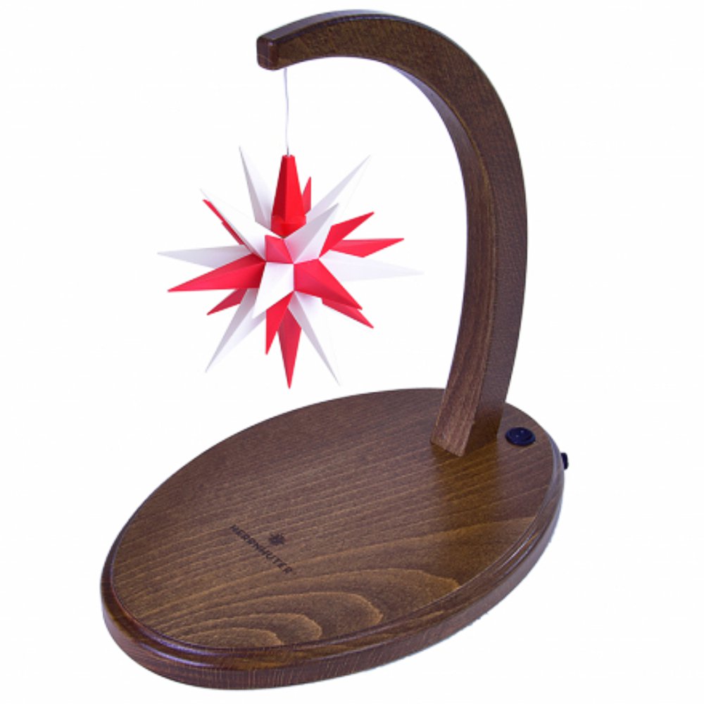 Herrnhuter Sternenbogen Nussbaum mit weiß/roten Stern