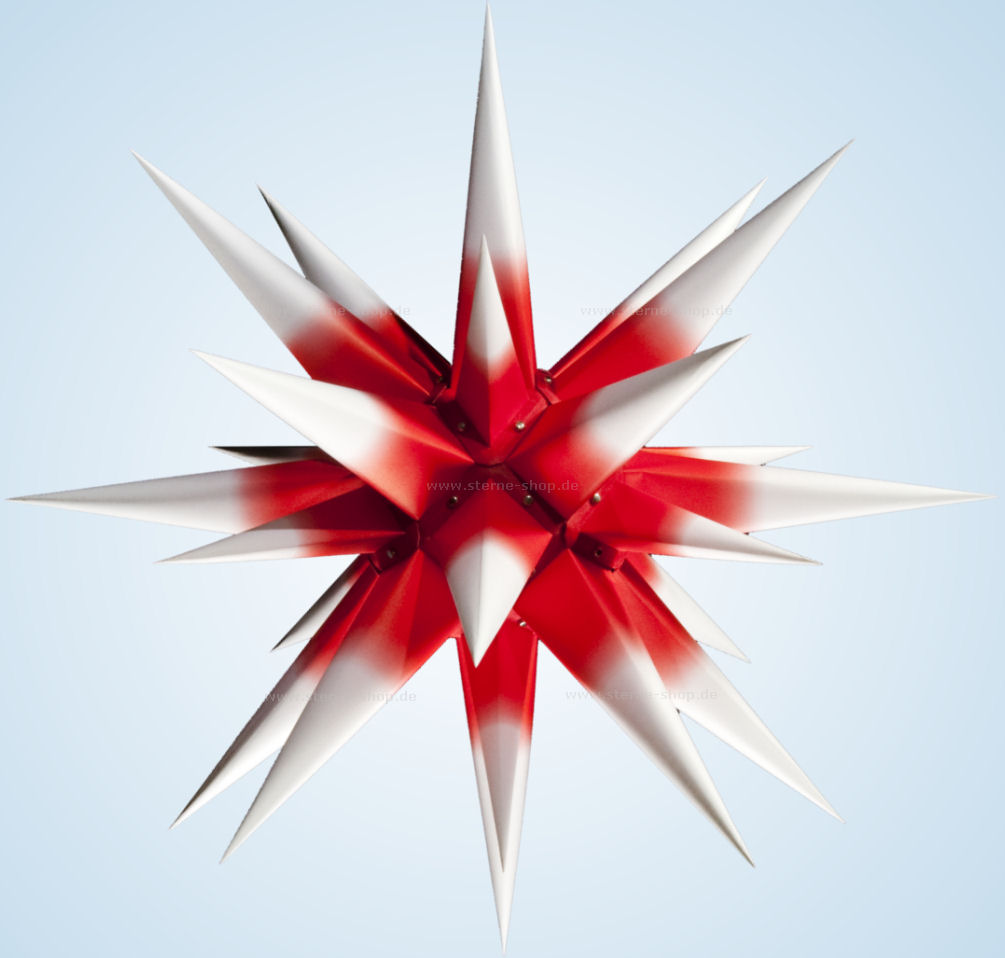 GESCHENKSET - Herrnhuter Innenstern 40 cm - weiß/Kern rot mit Anschlusskabel