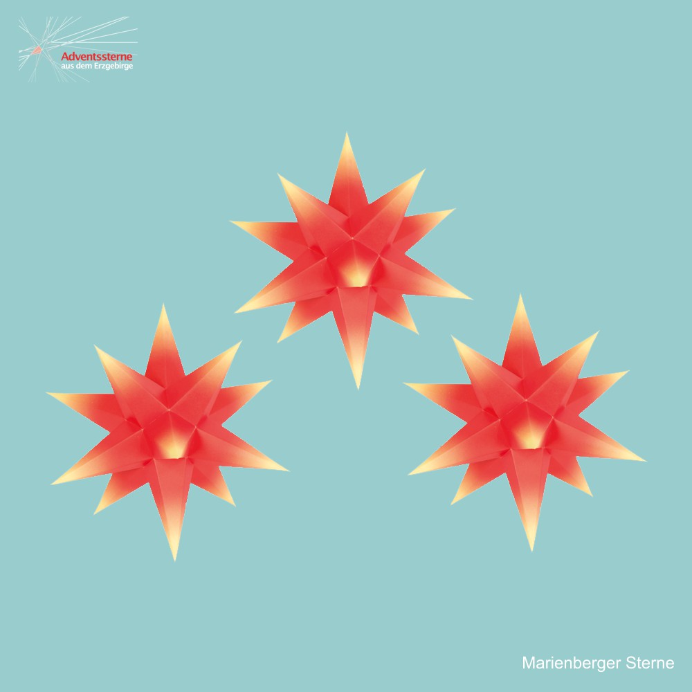 3 Ministerne roter Kern mit gelben Spitzen 16 cm mit Netzteil