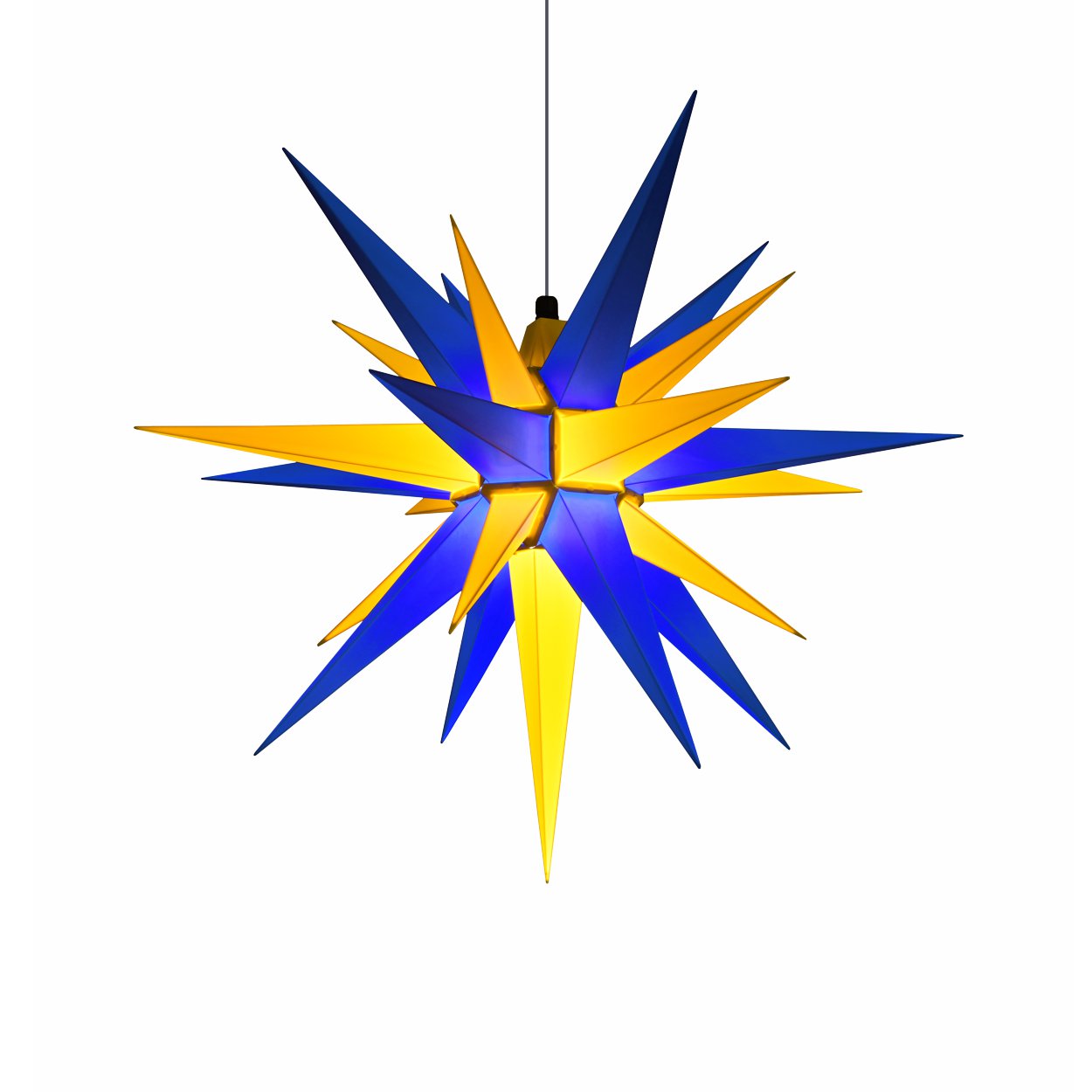 Außenstern 68 cm - blau/gelb - Edition Oberlausitz Herrnhuter Stern aus Kunststoff