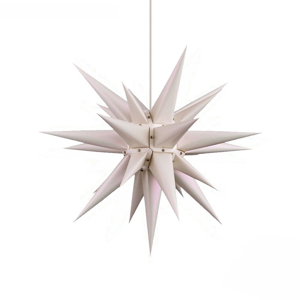 Herrnhuter Papierstern 60 cm - Perlmutt weiß inkl. Beleuchtung