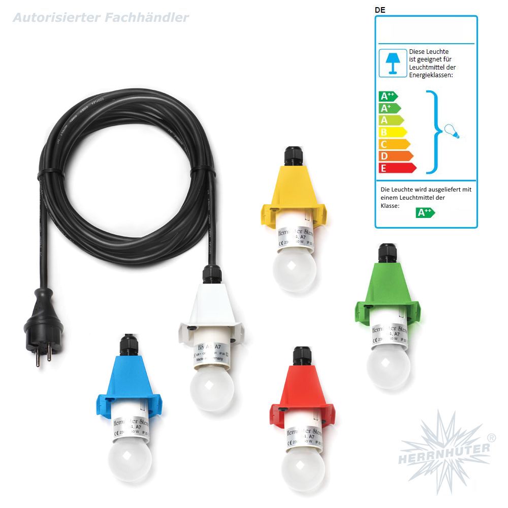 Außenkabel 5 m für Herrnhuter Sterne aus Kunststoff - mit LED Leuchtmittel