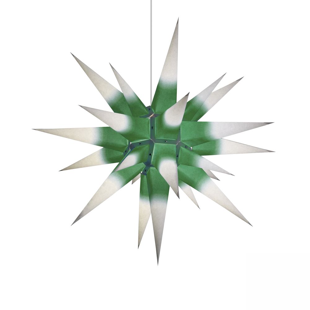 Herrnhuter Stern - Innenstern aus Papier 60 cm - weiß/Kern grün