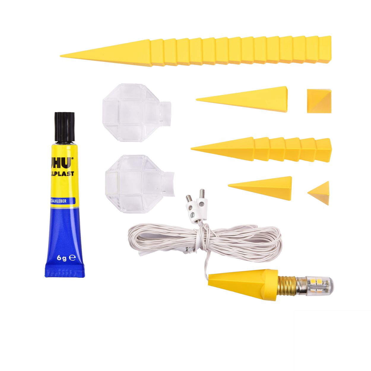 Bastelstern mit LED - gelb - Herrnhuter Stern 13 cm