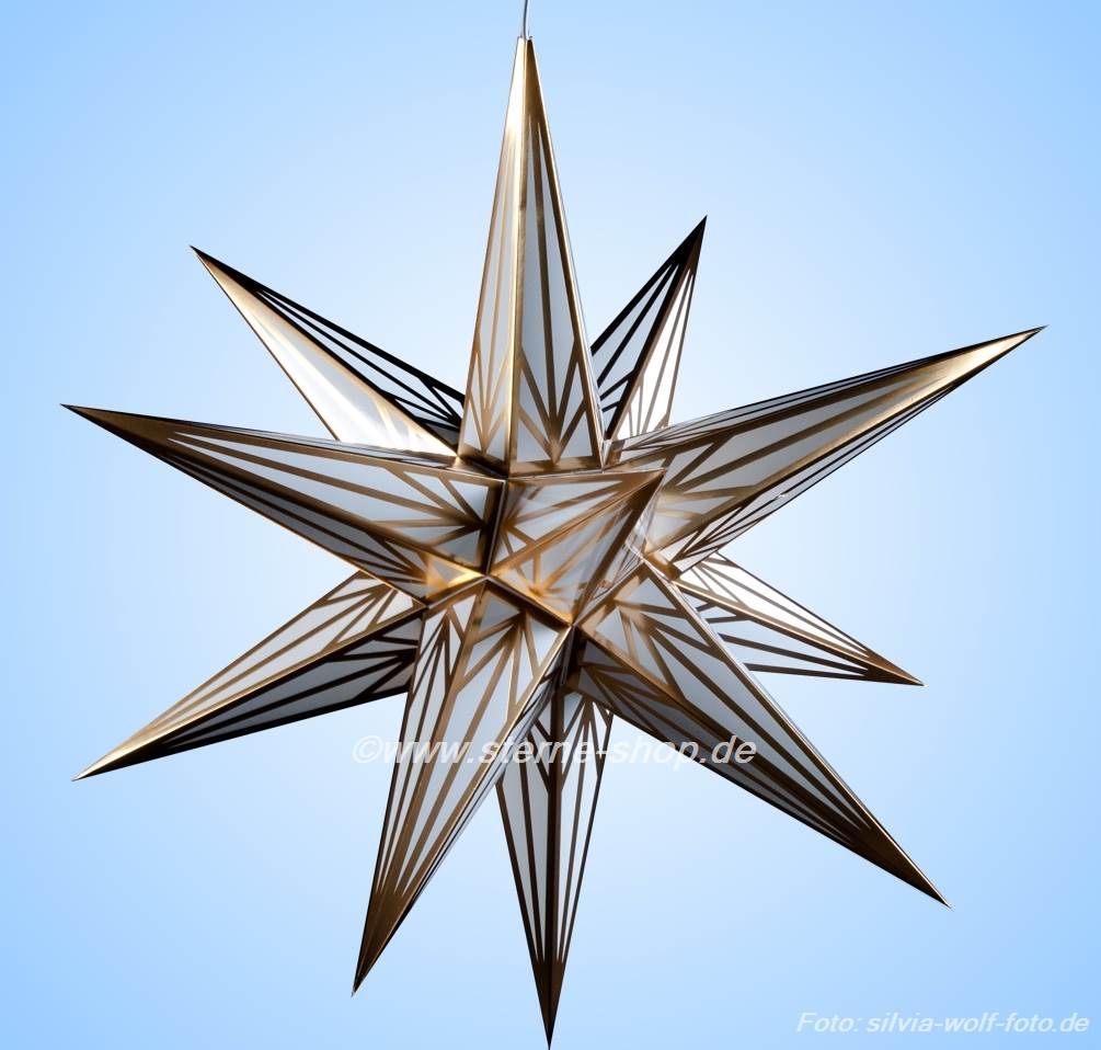 Haßlauer Weihnachtsstern weiß/gold für Innen 65 cm
