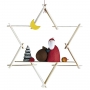 Details-Baumbehang - Stern, 9,5 cm mit Weihnachtsmann