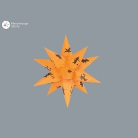 Motivstern orange Hexen 16 cm ohne Beleuchtung
