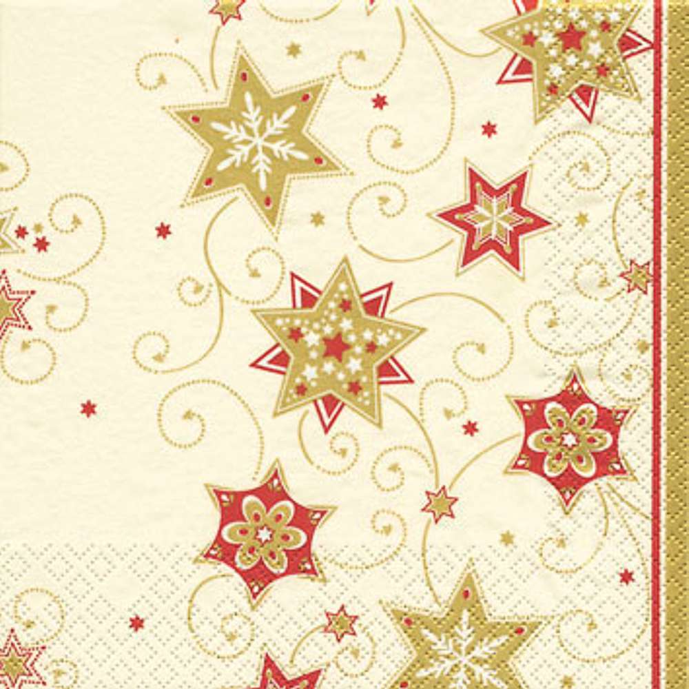 Cocktailserviette - wirbelnde Sterne - gold - 554 - 219 - 0 - 1